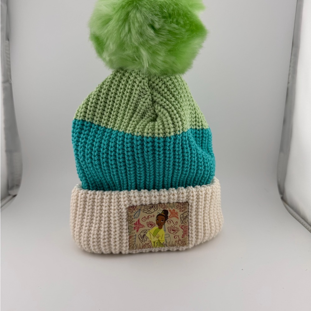 Love your melon Disney Kids Colorblock Pom Beanie Hat - Green, Teal & Cream